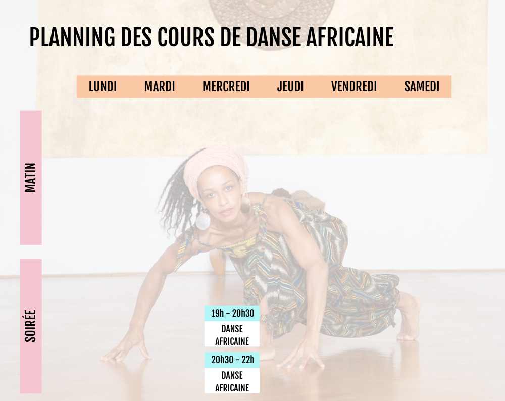 Planning des cours de danse africaine